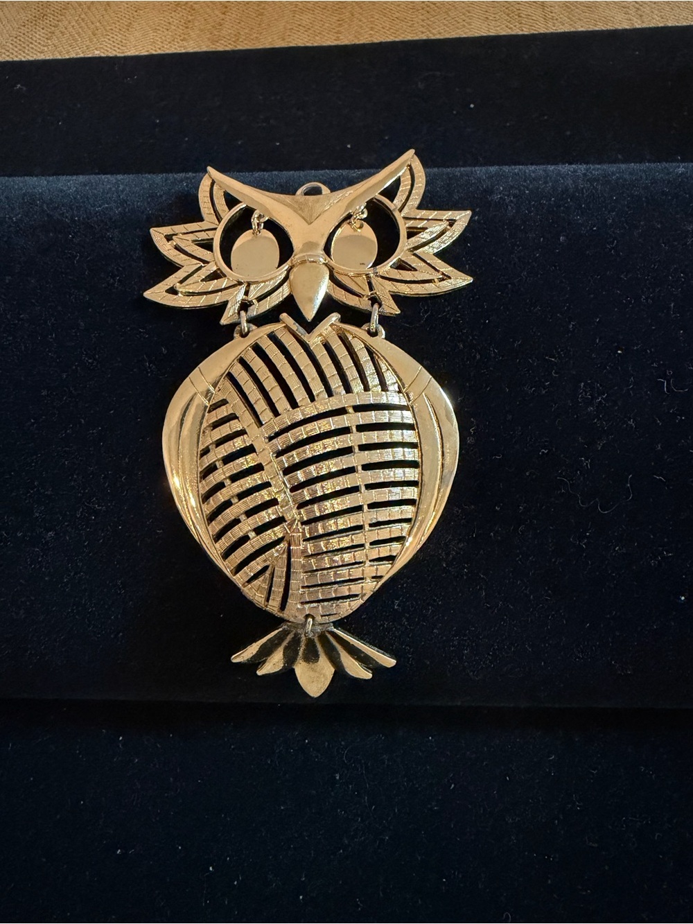 Signed vintage owl pendant